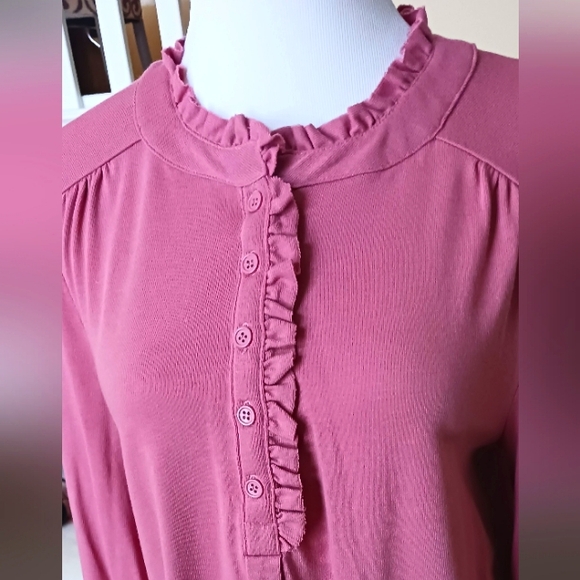 Daily Thread Ruffle Collar Top Sz M NWOT Pink - Picture 5 of 12